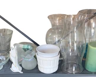 873 - Shelf of Assorted Glass Globes & More