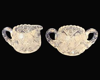 806 - Crystal Creamer & Sugar - 3" Tall
