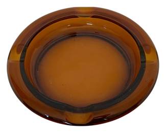 1015 - Blenko Amber Glass Ashtray - 8.5" Round