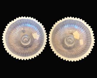 695 - Pair Fenton Candleholder Bobeches - 6" Round