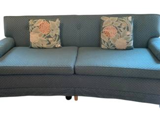 242 - Vintage Mid-Century Sofa w/ Throw Pillows (Description): 34 x 84 x 35