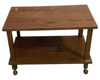 49 - Wooden Rolling Stand - 27 x 16 x 18