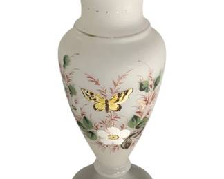 640 - Painted Glass Vase - 12" Tall