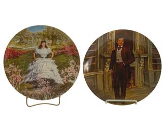 560 - 2 Gone with the Wind Plates - 8.5" Round