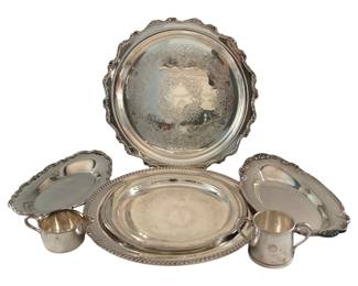 505 - Lot of Silver Plated Platters & More