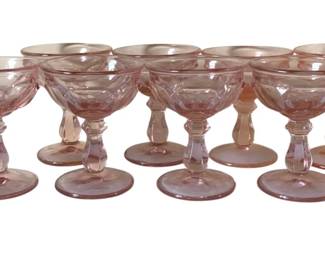 348 - 8 Imperial Pink Sherbets by Lenox (Description): 5" Tall