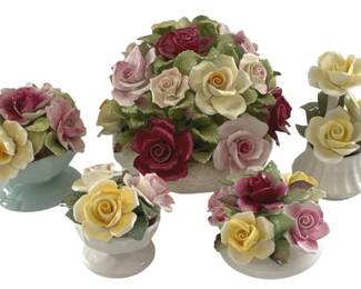 531 - 5 English Porcelain Flowers
