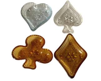 185 - Sandwich Glass Bridge Ashtray Set - 4 x 3