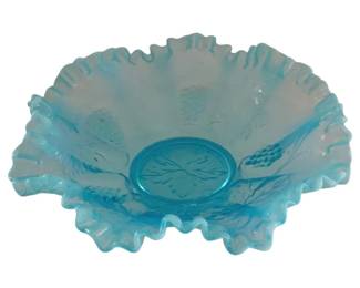 606 - Fenton Blue Opalescent Bowl 9"