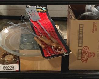 930 - Shelf Lot of Assorted Items - Grill Utensils, Jar (Description): & More