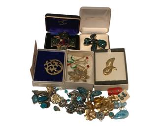 14 - Lot of Assorted Costume Jewelry - Pins & Earrings