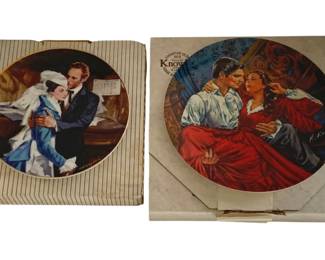 593 - 2 Gone with the Wind Plates - 8.5" Round