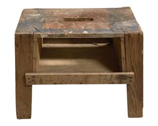 3124 - Wood Stool - 25 x 14 x 21