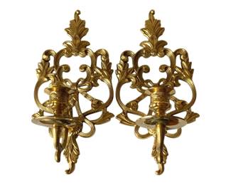 453 - Pair Brass Wall Sconces - 12 x 6