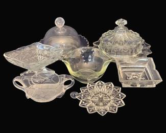 816 - Lot of Assorted Glass Covered Dishes & More