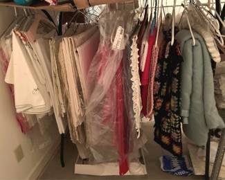 3115 - Lot of Assorted Hanging Linens, Blankets & More