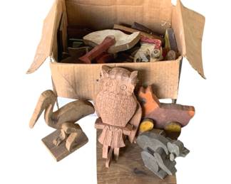 908 - Box of Wood Folk Art