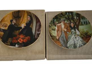 592 - 2 Gone with the Wind Plates - 8.5" Round