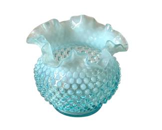 329 - Fenton Opalescent Blue Hobnail 5" Vase