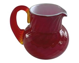 557 - Cased Art Glass Pitcher - 3.5" Tall