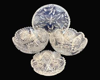 763 - 4 Crystal Dishes