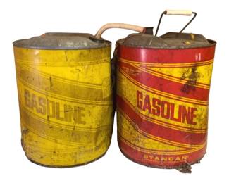 3160 - 2 Metal Gas Cans - 14 x 12