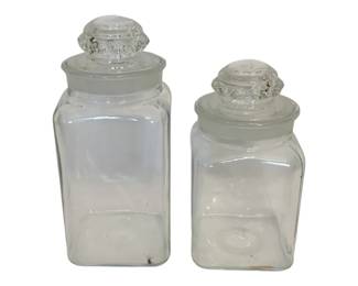949 - 2 Glass Canister Set - 10", 12" Tall