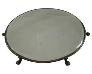 519 - Mirrored Silver Plate 14" Round Plateau