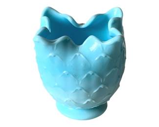 480 - Vintage Imperial Blue Milk Glass Vase - 5 x 5