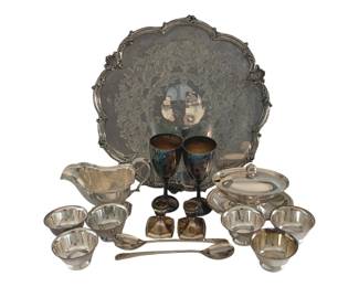 521 - Lot of Silver Plated Platter, Bowls & More