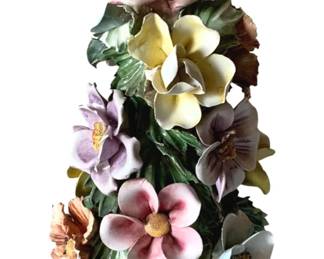 465 - Capodimonte Flower Sculpture - 13.5" Tall