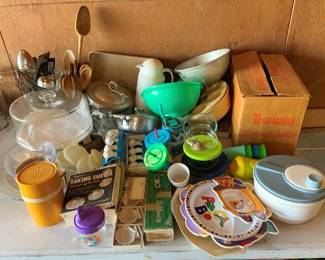 963 - Lot of Assorted Kitchenware, Cake Plate & More