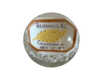 135 - Reidsville NC Centennial Glass Paperweight