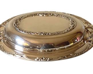 304 - Wallace Georgian Silver Plated Serving Dish (Description): 12 x 9