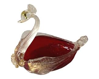 456 - Venetian Art Glass Swan - 6 x 4 x 5