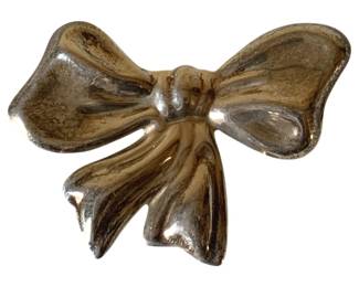 353 - Sterling Silver Mexican Ribbon Bow Pin - 3 x 2