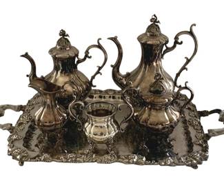 546 - 6 pc Silver Plated Tea Set - 16 x 30 x 12
