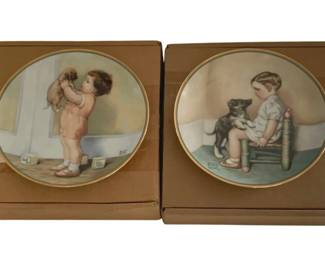 589 - 2 Bessie Pease Gutman Plates - 8.5" Round