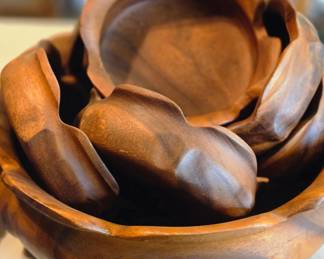 Wooden salad bowl set 