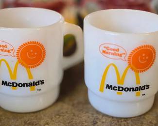 Fire King milk glass McDonalds mugs 
