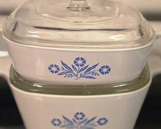  Corning blue cornflower casserole dishes 