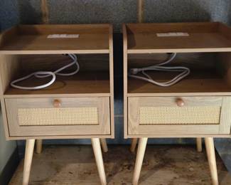 Mid century inspired nightstands with electric 