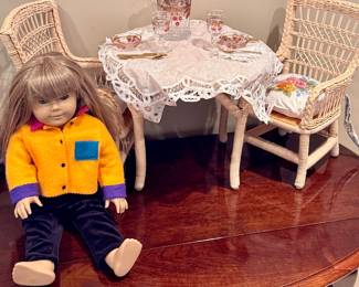 Original Samantha American Girl Doll with Accessories and Wicker Lemonade Set