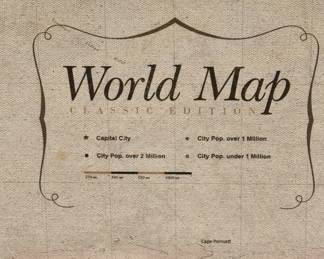 Framed World Map Classic Edition