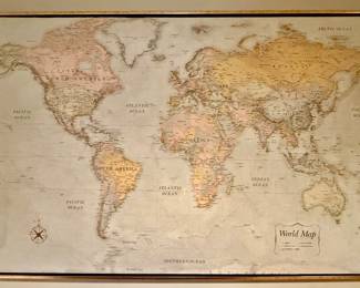 Framed World Map Classic Edition