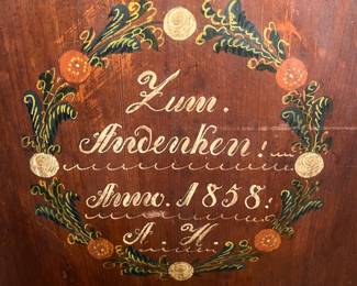 19th-century German folk art painted cabinet.