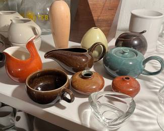 Vintage pottery throughout the house, including many pieces of Russel Wright.