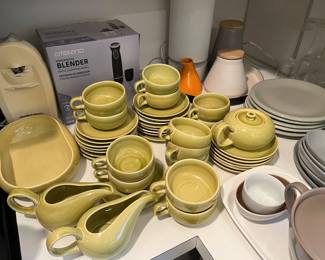 MCM ceramic dinnerware designed by Russel Wright for Steubenville Pottery.