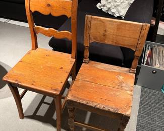 Antique farmhouse-style chairs, Swedish or in that style.
