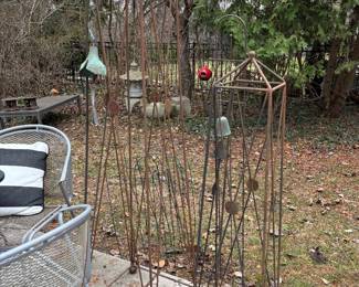 Metal yard art.
